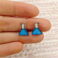 Conical Flask Science Chemistry Earrings