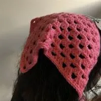 Coral Granny Square Headscarf