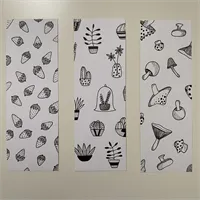 Three Pack Hand-Drawn Cottagecore Bookmarks