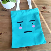 Cotton Aqua Cute Zipped Tote Bag 3