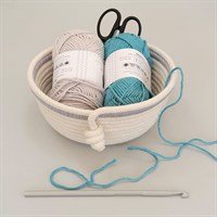 Cotton Rope Bowl With Light Grey Trim