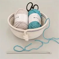 Cotton Rope Bowl With Light Grey Trim
