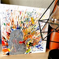Crayon Art Canvas 'Butterfly Kisses'