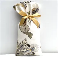 Cream Gift Bag - Grey Floral Embroidery