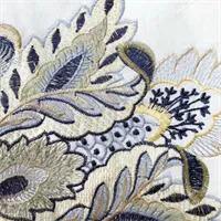 Cream Gift Bag - Grey Floral Embroidery 6