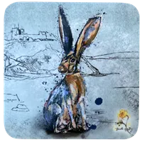 4/6 The Hare found in the Fields of Criccieth. Animal & Criccieth Castle Coasters