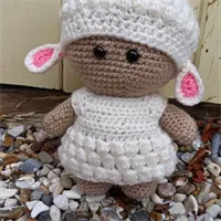 Crochet doll in sheep outfit 1