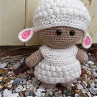 Crochet doll in sheep outfit 3