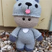 Crochet doll in wolf outfit 2