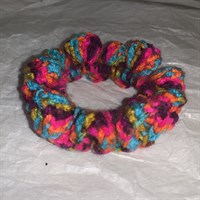 Crochet Rainbow Scrunchy