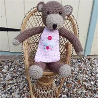 Crochet Vintage Style Teddy Bear With Ap