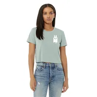 Crop Tee - Bunny Ghost - Mint