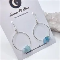 Aquamarine crystal earrings