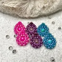 curvilinear triangle beaded earrings