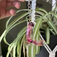 Custom resin letter keyring