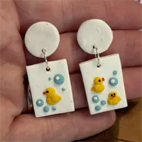 Cute Bathtime Rubber Duck Earrings 2