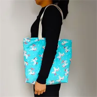 Cute Blue Unicorn Tote Bag With Zip 6 gallery shot 15