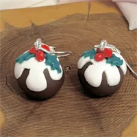 Cute Christmas Pudding Earrings 4