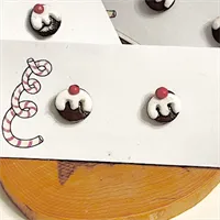 Cute Christmas Pudding Stud Earrings 2 gallery shot 9