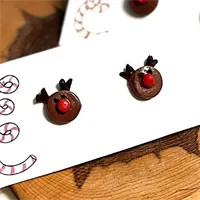 Cute Christmas Rudolf Stud Earrings