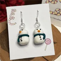 Cute Christmas Snowman Earrings 5