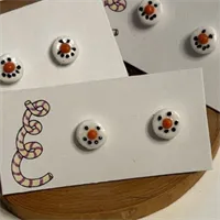 Cute Christmas Snowman Stud Earrings 1