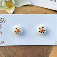 Cute Christmas Snowman Stud Earrings