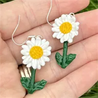 Cute Daisy Flower Earrings 2 gallery shot 8