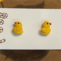 Cute Little Rubber Duck Stud Earrings 1 gallery shot 5