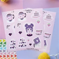 Cute strawberry tea time sticker sheet