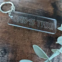 Dad's Taxi Acrylic Engraved Keychain