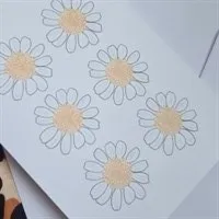 Daisy Floral Greeting Card. Handmade