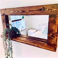 Wooden Mirror Hand made Rustic Style