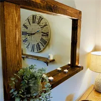 Dark Oak Waxed Mirror 7