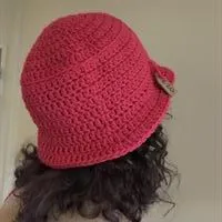 Dark Pink Crochet Bucket Hat