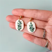 Delicate Lavender Plant Earrings 2 gallery shot 1