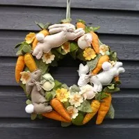 DIY Wreath Sew Kit - Easter Bunny Wreath hanging