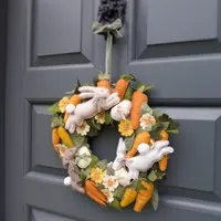 DIY Wreath Sew Kit - Easter Bunny Wreath on door