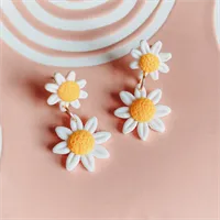 Double Daisy Chain Dangle Earrings 1 gallery shot 7