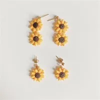 Double Sunflower Dangle Earrings gallery shot 8