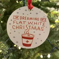 Dreaming Of A Flat White Tree Decoration 2