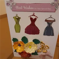 Dresses And Flowers Best Wishes Card.