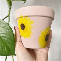 Dusty Pink Sunflower Plant Pot