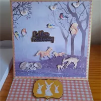 Easel Woodland Happy Anniversary Card