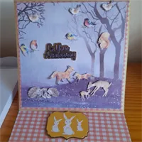 Easel woodland Happy Anniversary card 1