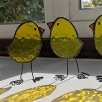 Easter chicks in stained glass