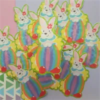 Easter rabbit holographic sticker
