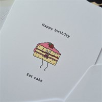 Eat Cake, Handmade Birthday Card