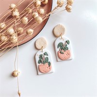 Eclectic Boho Plant Pot Earrings
