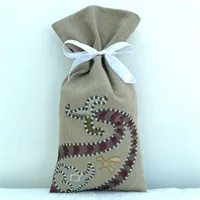 Embroidered Khaki Paisley Gift Bag